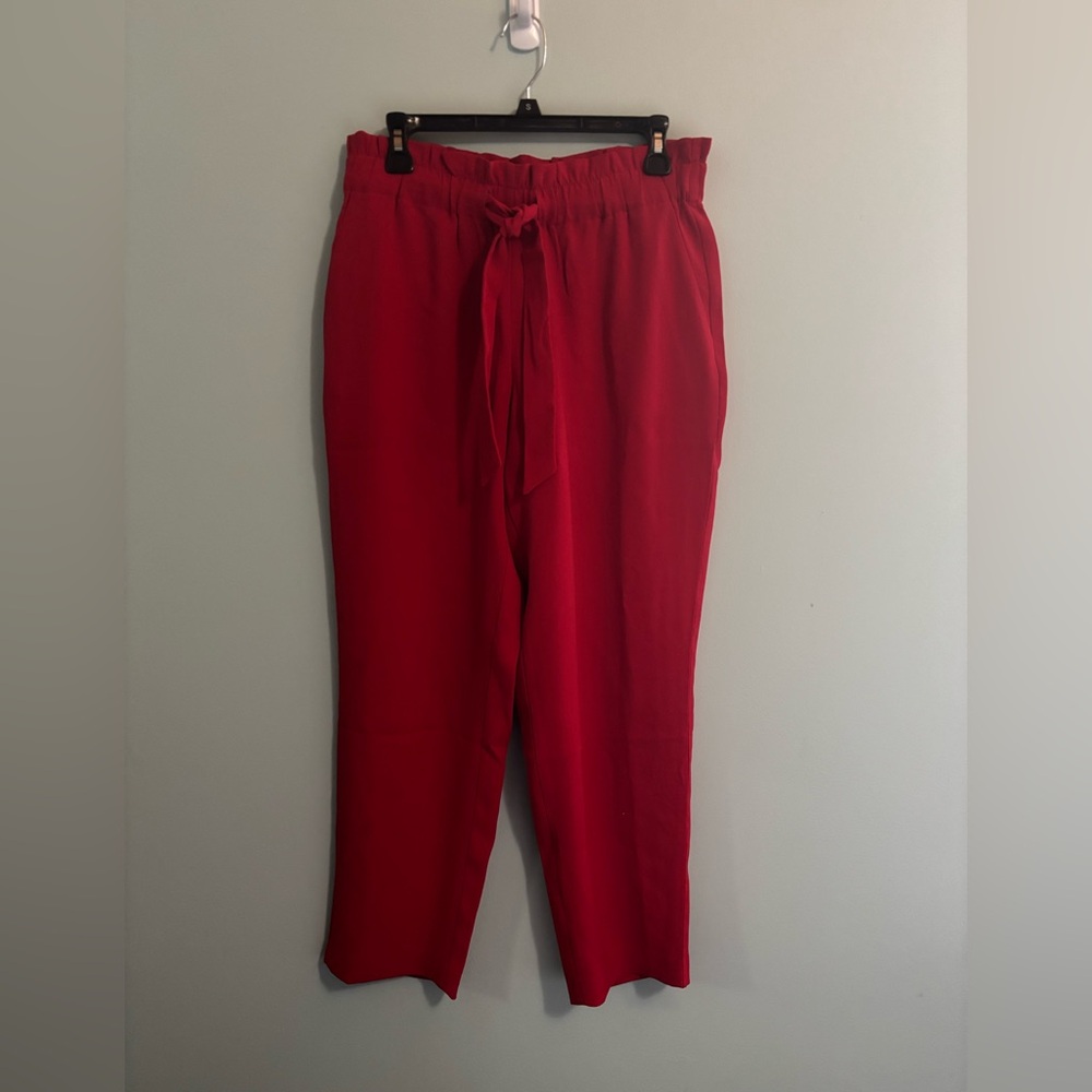 LOFT Vibrant Red Drawstring Pants